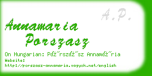 annamaria porszasz business card